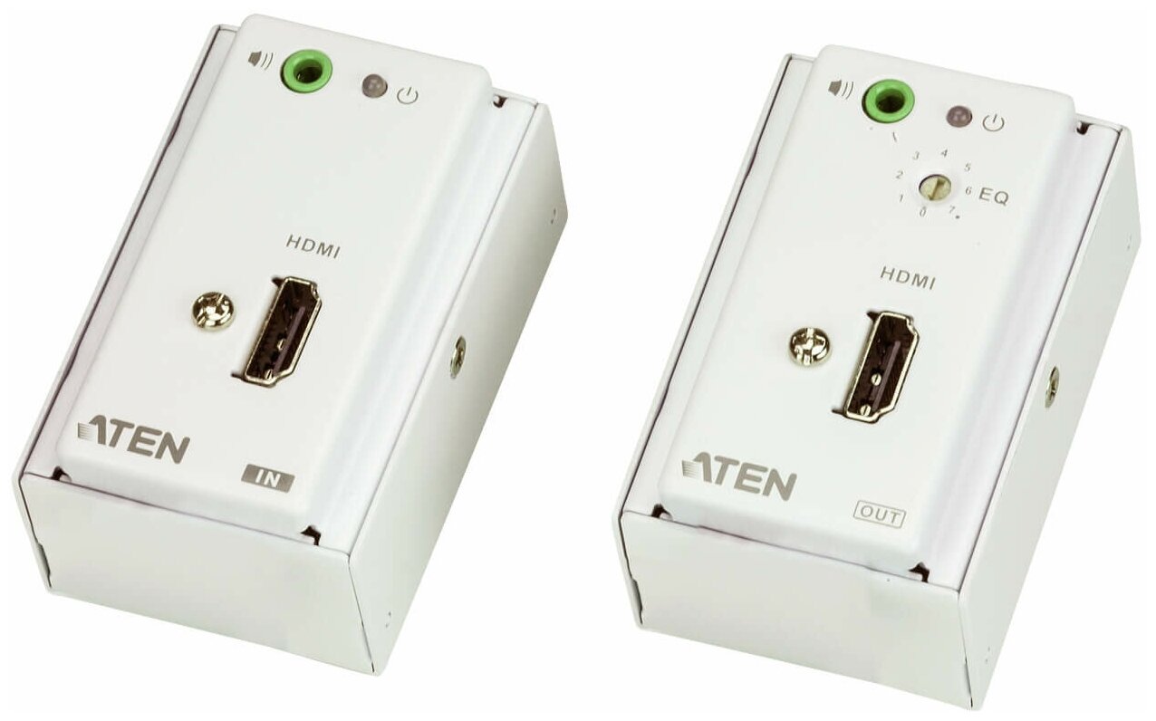 Настенный удлинитель HDMI ATEN VE807 по кабелю Cat 5, рамка MK (1080p@40м) HDMI/Audio 2xCat 5 Удлинитель с настенной панелью MK (1080p@40 м)