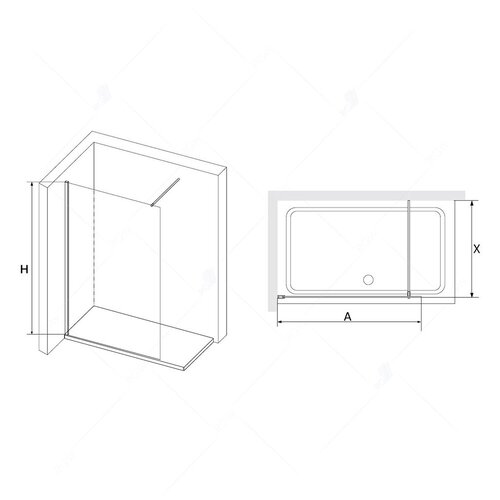 Душевая перегородка RGW WA-010 90*195 хром/прозрачное/8 мм (351001009-11)