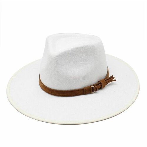 Шляпа , размер 57, белый карнавальная шляпа с пером женская федора