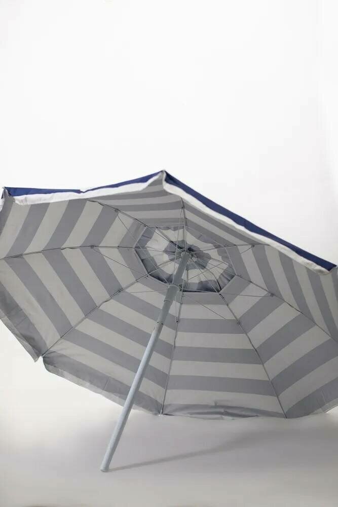 Зонт пляжный, солнцезащитный 2.0 м , 8 спиц метал бел. ткань-оксфорд с серебром внутри. С клапаном и наклоном. - фотография № 7