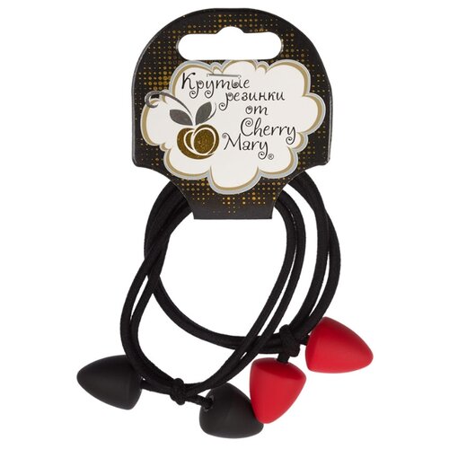 CHERRY MARY V/R6006 Набор резинок для волос 2 шт №04 черный+красный 52053244742