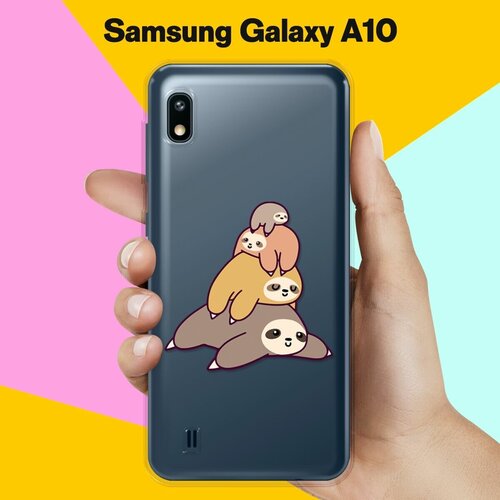 Силиконовый чехол 4 ленивца на Samsung Galaxy A10 пластиковый чехол врач 4 на samsung galaxy alpha самсунг галакси альфа