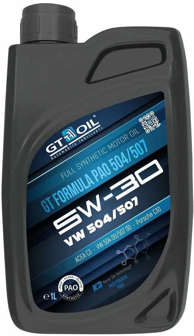 Синтетическое масло на PAO основе GT Formula PAO 504/507 5W-30 1 литр