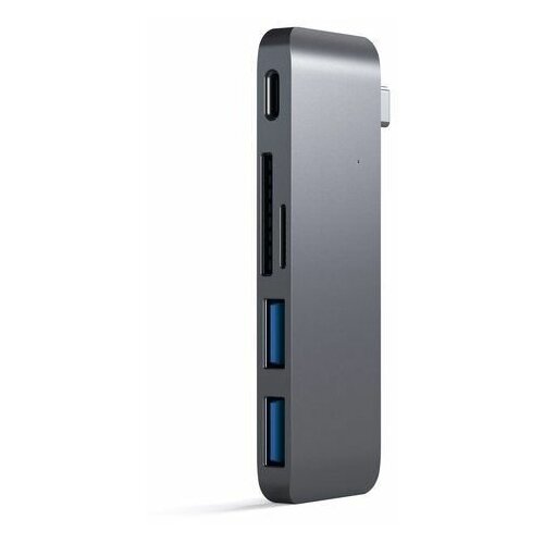 USB-хаб Satechi Type-C USB 30 Passthrough Hub для Macbook 12 Порты 1x USB-C 2 x USB 30 SD microSD Цвет серый космос 490000₽
