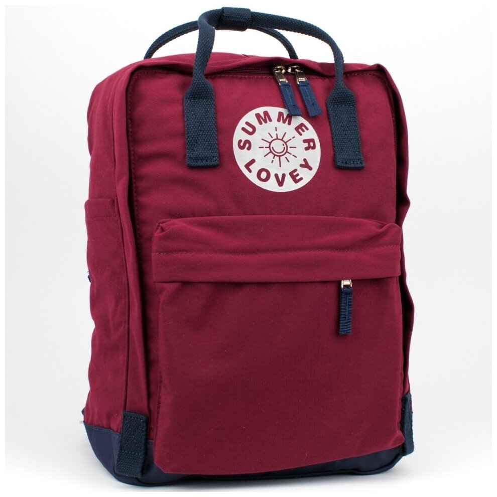Рюкзак городской LOVEY SUMMER, женский, мужской, 36x27x12 см, бордовый