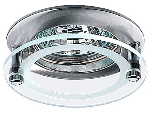 Светильник Novotech Round 369172, GX5.3, 50 Вт, цвет арматуры: никель, цвет плафона: бесцветный