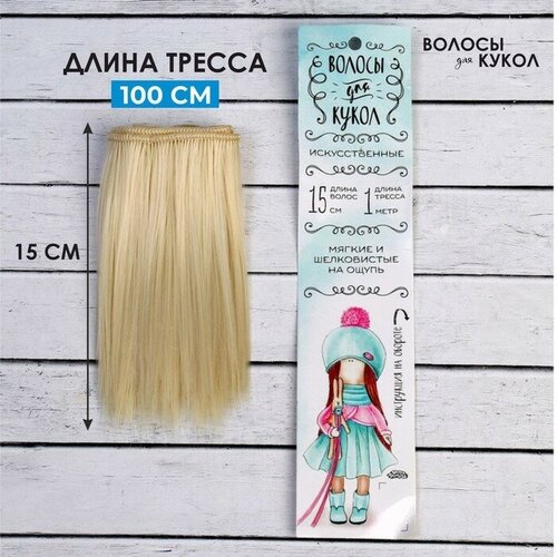 Волосы - тресс для кукол «Прямые» длина волос: 15 см, ширина:100 см, цвет № 613А волосы тресс для кукол прямые длина волос 25 см ширина 100 см цвет 613
