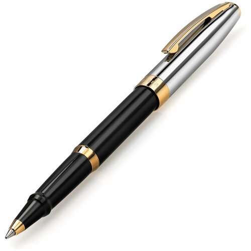 Ручка-роллер SHEAFFER Sagaris Black Barrel Chrome Cap Gold Tone Trim (SH E1947551)