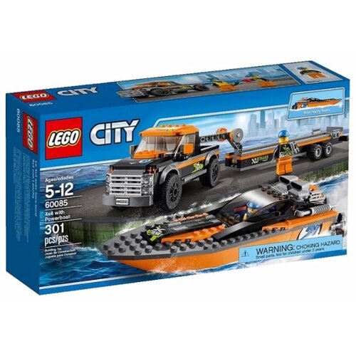 Конструктор LEGO City 60085 Внедорожник с гоночным катером, 301 дет. конструктор lego city 60119 паром 301 дет