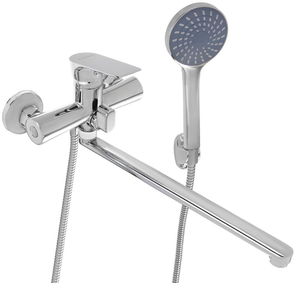 СоюзКран Смеситель для ванны с душем, прямой излив 35см, керам. картридж 35мм, хром, цинк, SK08-P105