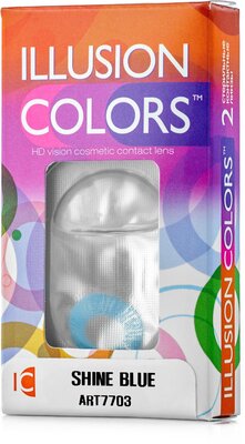 Цветные контактные линзы ILLUSION colors SHINE blue -1,5