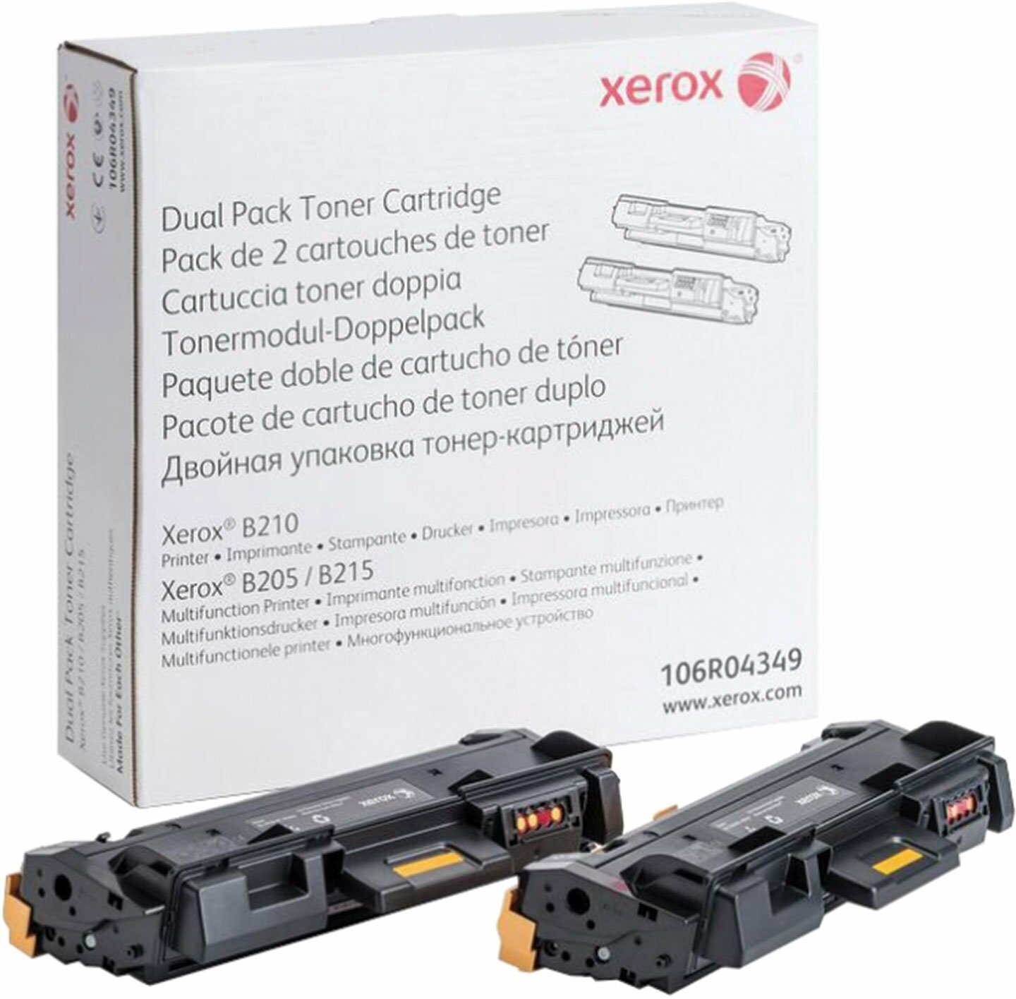 Картридж лазерный Xerox 106R04349 черный x2 упаковки (6000 страниц) для Xerox B205/210/215