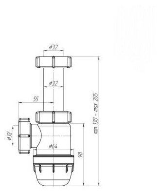 Сифон Ани Юнг 1 1/4" x 32 без выпуска, для раковины, для мойки, для дачи, дома и квартиры - фотография № 2