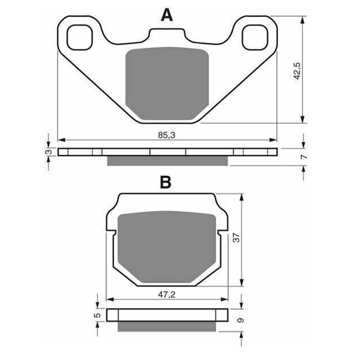 Колодки тормозные дисковые GOLDfren 047 K5 кросс SBS 544, EBC FA 83, Ferodo FDB 313, OEM 43050 1040