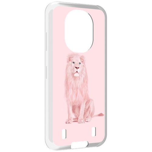 Чехол MyPads Розовый-лев для Oukitel WP16 задняя-панель-накладка-бампер