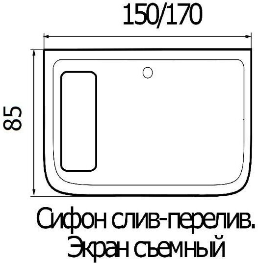 Ванна акриловая River WEMOR 170/85/55 S Белая 170*85*55.