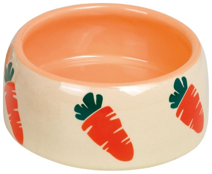 Nobby Миска для грызунов Carrot, бежево оранжевая, керамика, 250 мл