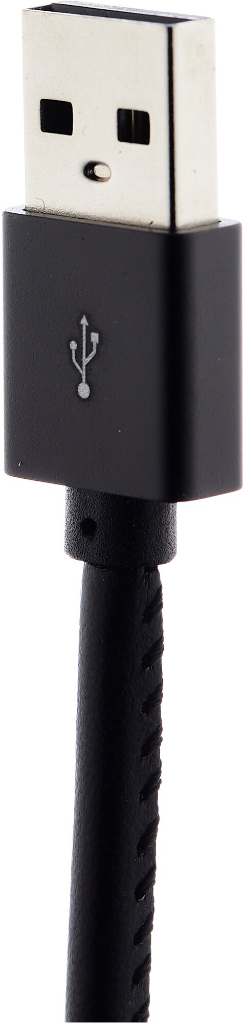 Кабель Leather USB 2.0 - USB Type-C, 2.4A (black) Deppa - фото №3