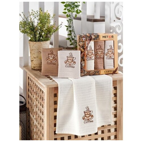 9218 BIONCE KAHVE В (40х60)х3шт в коробке Набор кухонный Метеор