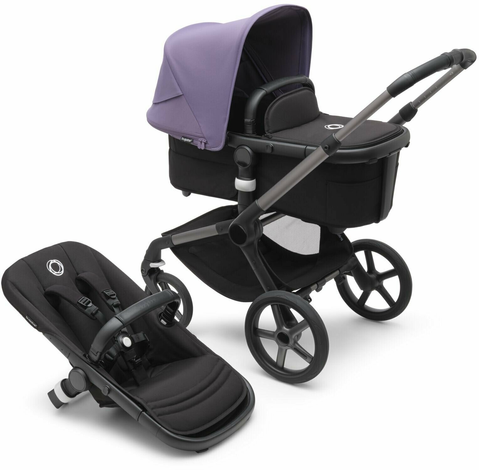 Коляска-трансформер Bugaboo Fox 5 Graphite/midnight black/ Astro purple