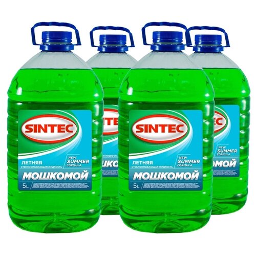 Жидкость стеклоомывающая летняя Sintec ПЭТ 5 л (4 штуки в упаковке)