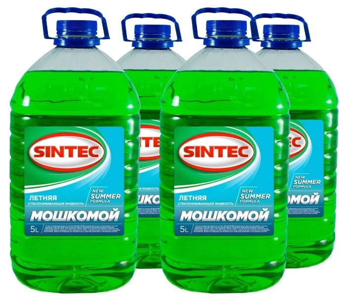 Стеклоомывающая жидкость Sintec Летняя ПЭТ 5л (4 бутыли)
