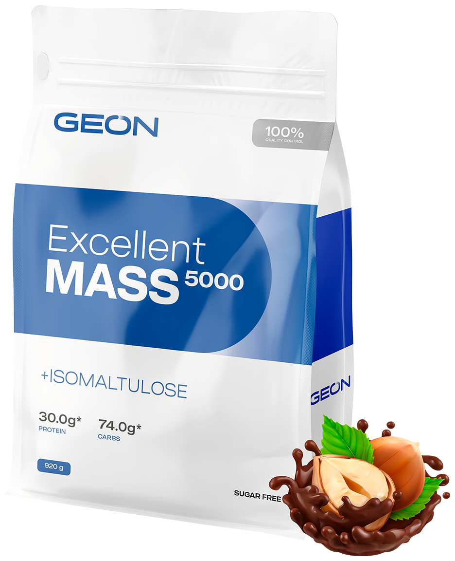 Гейнер GEON Excellent Mass 5000, 920 г, шоколад-лесной орех