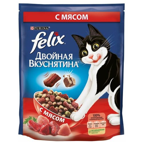 Сухой корм для кошек Felix с мясом, 750 г, 3 шт
