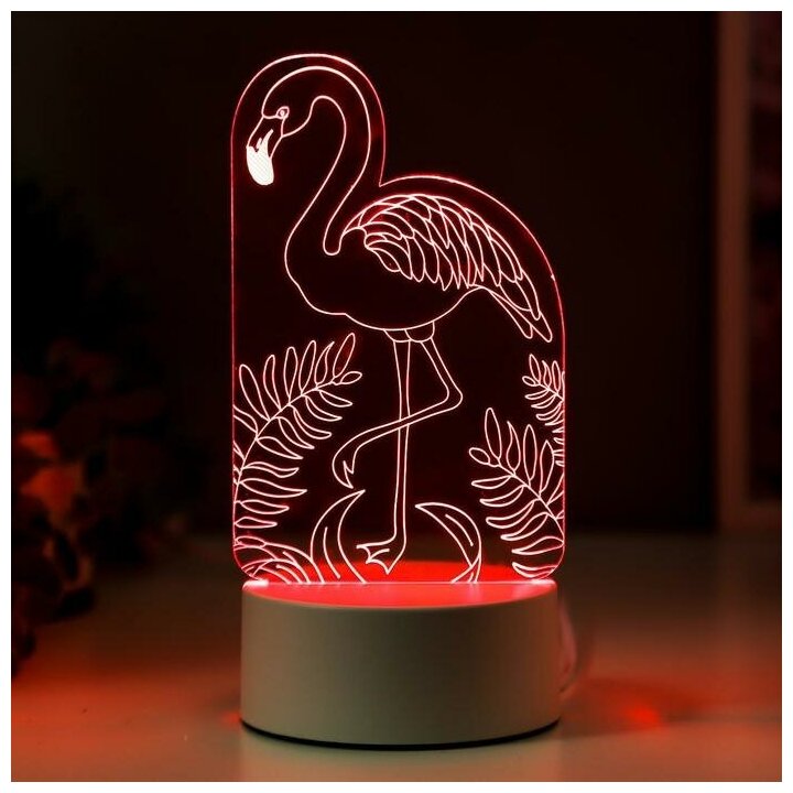 Светильник "Фламинго" LED RGB от сети 9,5х10х19,5 см - фотография № 3