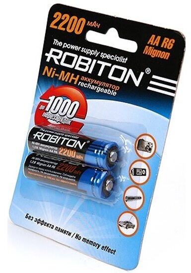 Аккумулятор Robiton LR6 AA 2200 mAh (уп 2 шт)