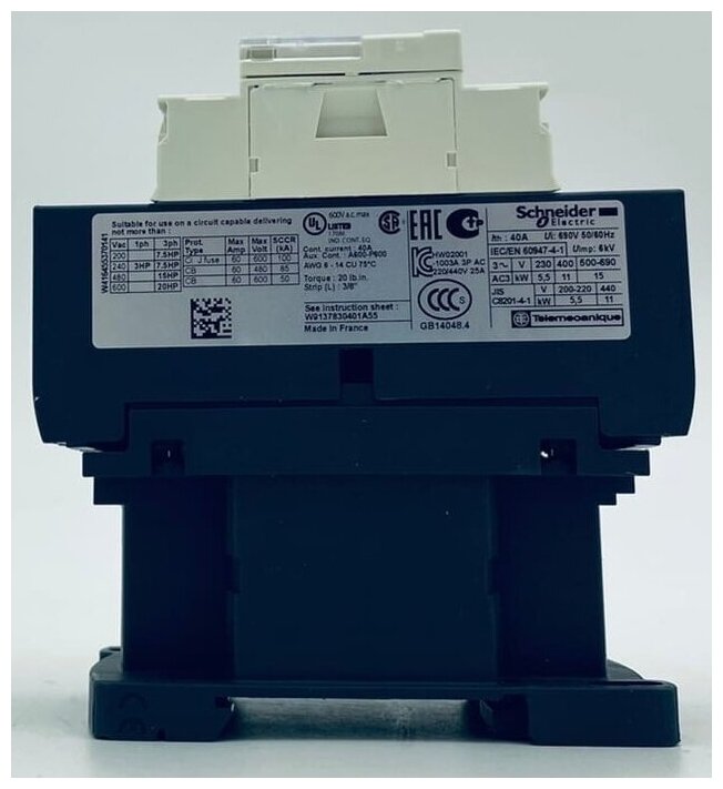 Контактор Schneider Electric TeSys Deco LC1D25M7, 3P, 25A, НЗ+но, 220VAC, 50-60Гц - фотография № 6