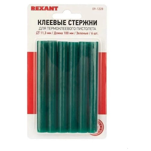 Клеевые стержни Rexant 11х100 мм зеленые 6 шт. 09-1228