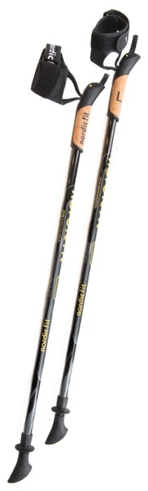 Карбоновые палки для скандинавской ходьбы Nordic Fit ONE, телескопические 80-130 см, Италия