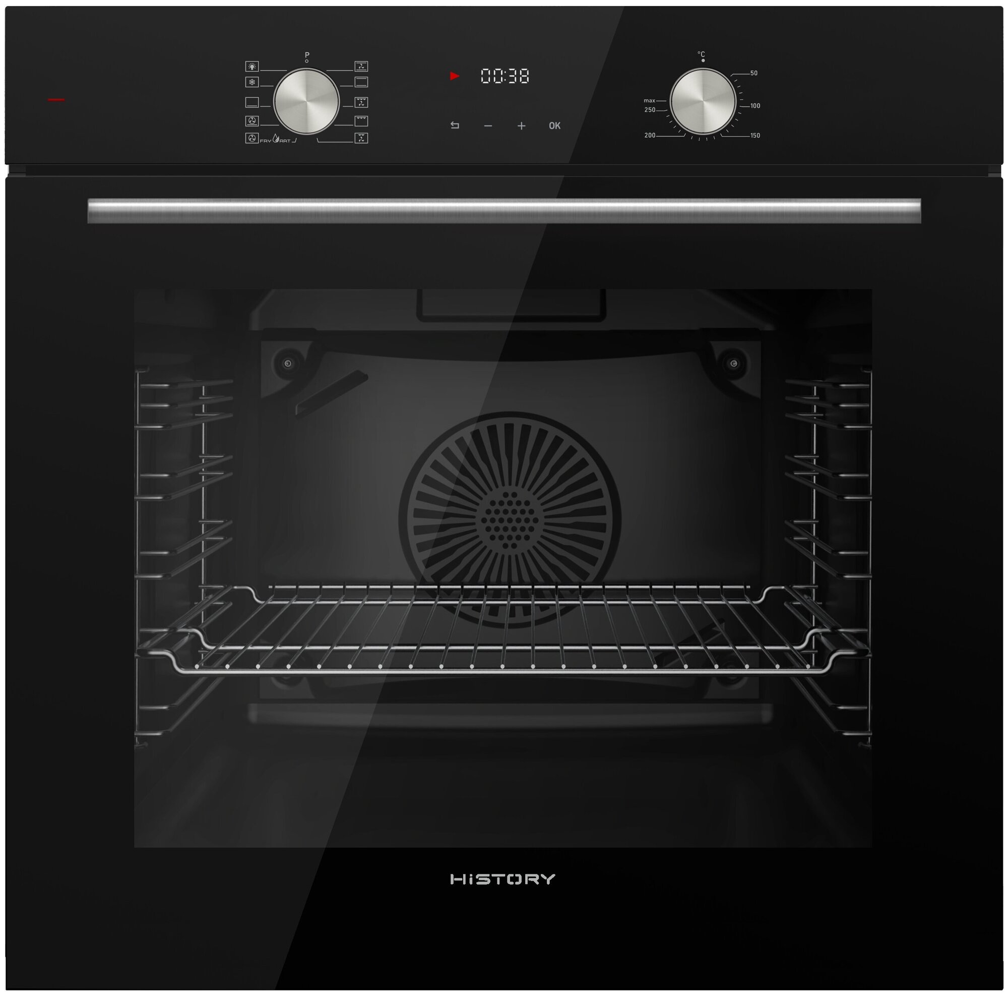 Электрический духовой шкаф HiSTORY OE7710B. FBK, Черный кристалл