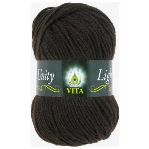 Пряжа Vita Unity Light темно-коричневый (6023), 52%акрил/48%шерсть, 200м, 100г, 1шт
