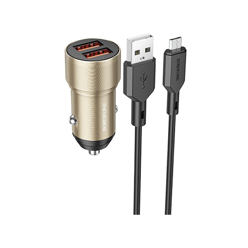    2USB 2.4A W12  micro USB Borofone BZ19 Gold