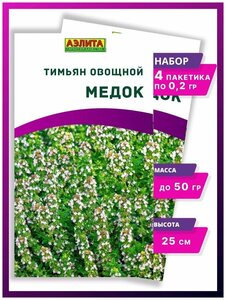 <b>Семена</b> <b>Тимьян</b> Медок пряная трава - 4 упаковки Ароматный, засухоустойчивый, зимостойкий многолетник с