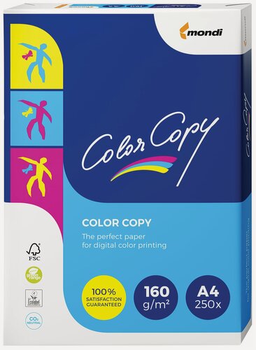 Изображение товара Бумага COLOR COPY, А4, 160 г/м2, 250 л, для полноцветной лазерной печати, А++, Австрия, 161% (CIE)