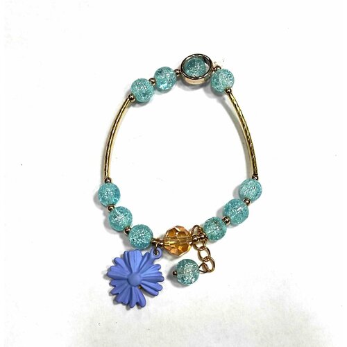 фото Браслет-цепочка, кварц, искусственный камень, голубой нет бренда