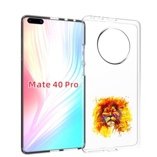 Чехол MyPads лев в очках для Huawei Mate 40 Pro (NOH-NX9) задняя-панель-накладка-бампер чехол mypads девушка в черных очках в пиджаке для huawei mate 40 pro noh nx9 задняя панель накладка бампер