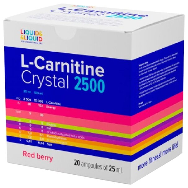 Liquid & Liquid L-карнитин Crystal 2500 (20*25 мл.) (цитрус)