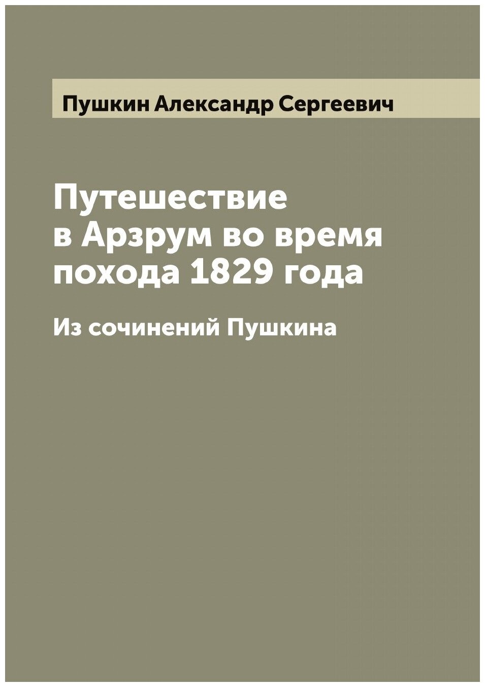 Путешествие в Арзрум во время похода 1829 года. Из сочинений Пушкина