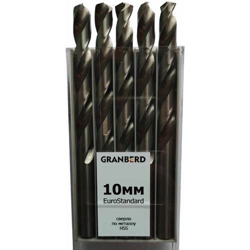 Сверло по металлу HSS 10 мм GRANBERD EuroStandard 5 шт. morse taper shank reamer tapered chucking reamers reaming rymer 1 10 taper hss spiral machine reamer high speed steel cutters