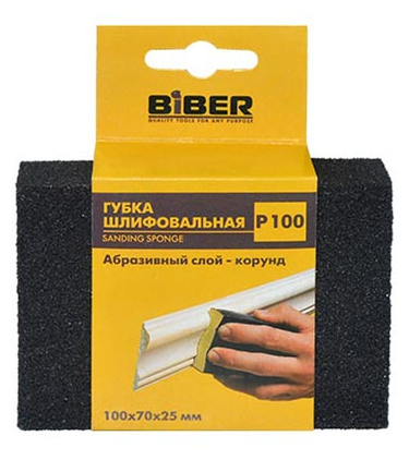 Губка для шлифовки штукатурки с губкой Biber 70677