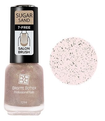 Brigitte Bottier Лак для ногтей Sugar Sand, 12 мл, 308 искрящийся розовый