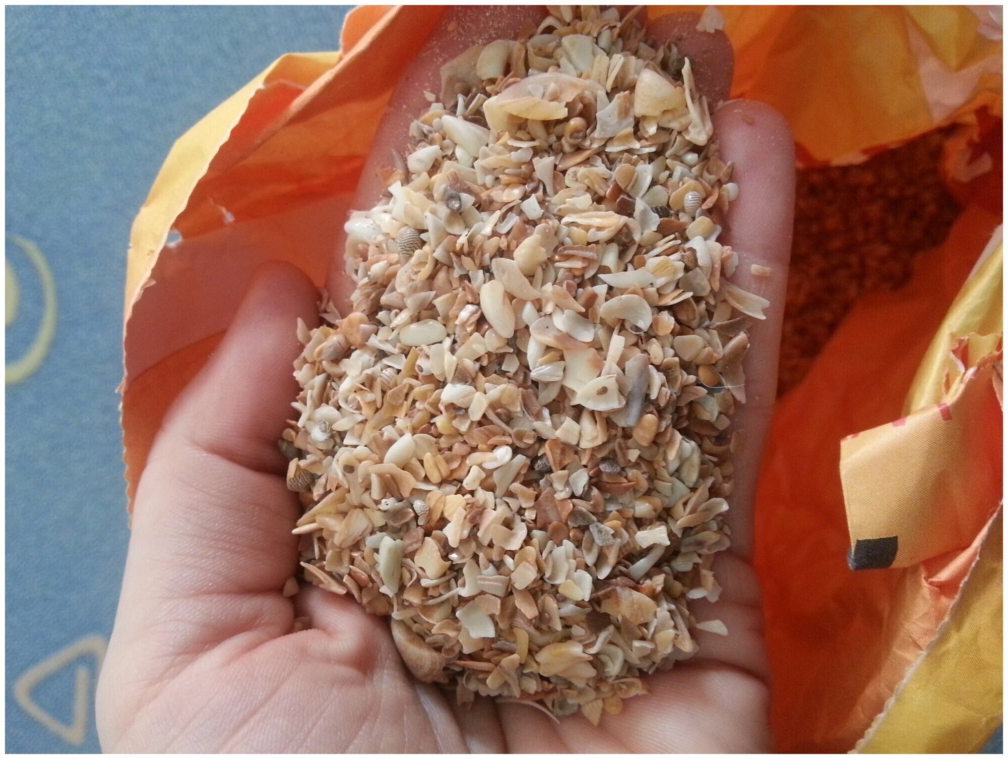 Минеральная кормовая добавка Премикс "Ракушка морская" 1 кг для улучшения качества яиц сельскохозяйственных птиц