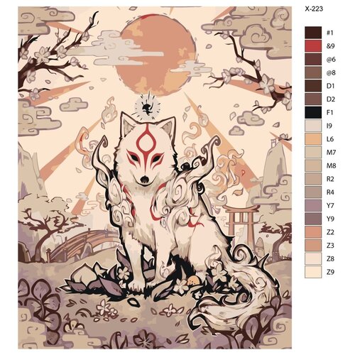 Картина по номерам X-223 Amaterasu бог солнца 80x100 картина по номерам y 223 шаринган итачи 80x100