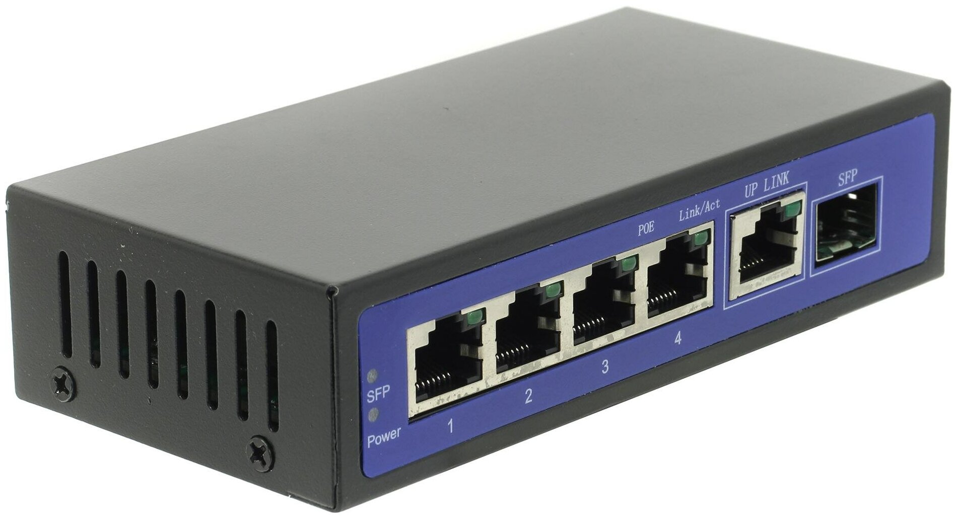 POE-коммутатор 4-канальный, гигабитный, 1xRJ45 + 1xSFP UPLINK, POE-A, 96Вт | ORIENT SWP-7504POE/SFP GE