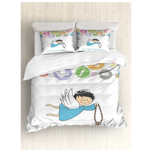 фото Комплект постельного белья "беспечный ангел с крестом", 1,5-спальный (пододеяльник+2 наволочки) ambesonne