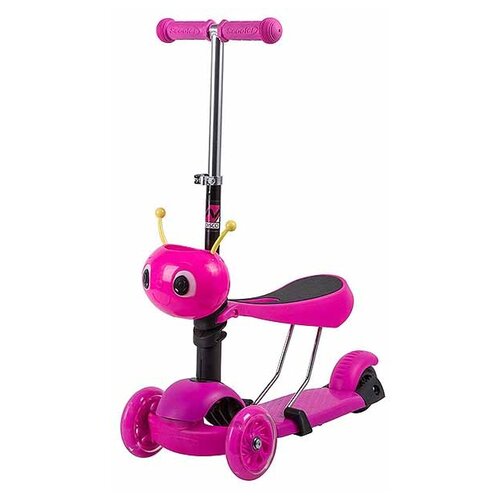 фото Детский 3-колесный самокат novatrack disco-kids saddle, розовый